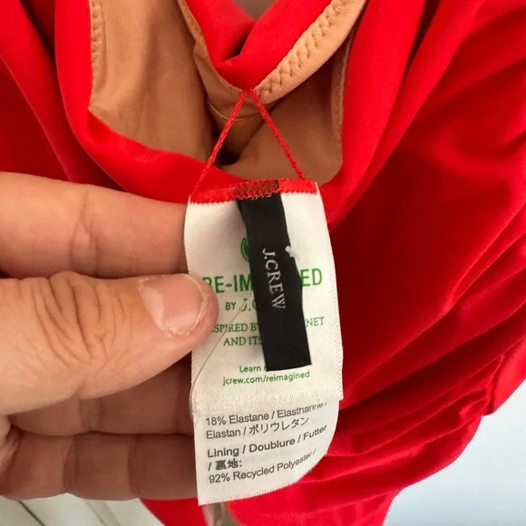 NWT J.Crew Ruched squareneck one-piece size 24 - Picture 3 of 8